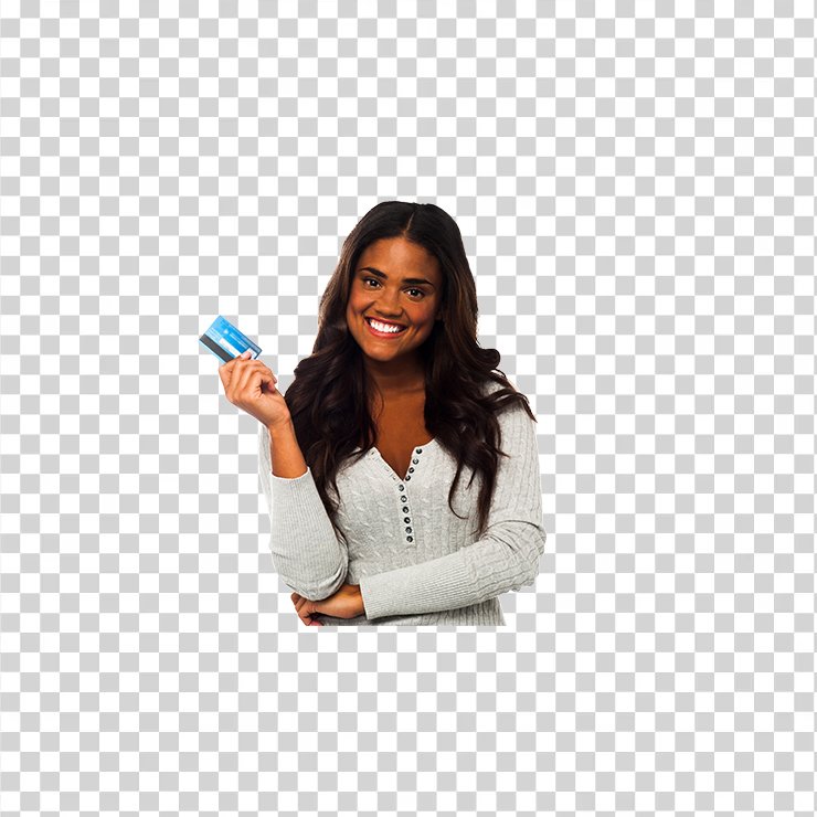 Women Holding Credit Card Image