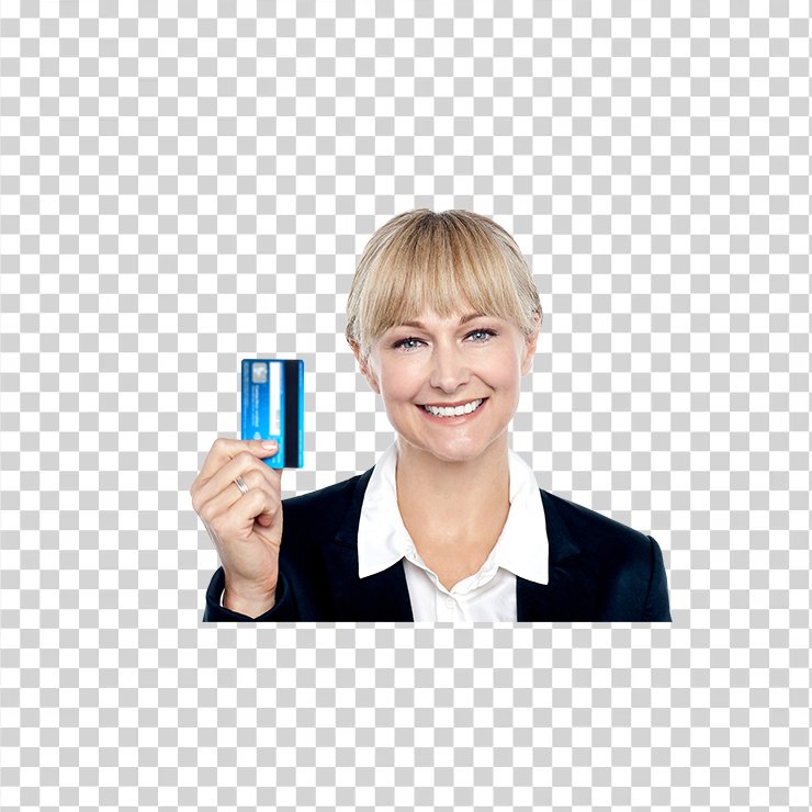 Women Holding Credit Card