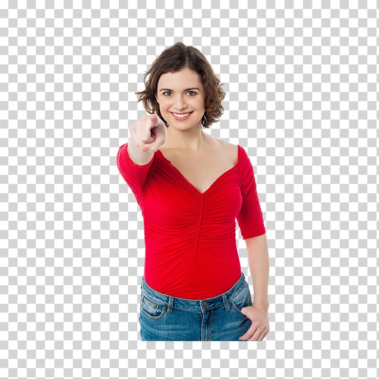 Women Pointing Front Image