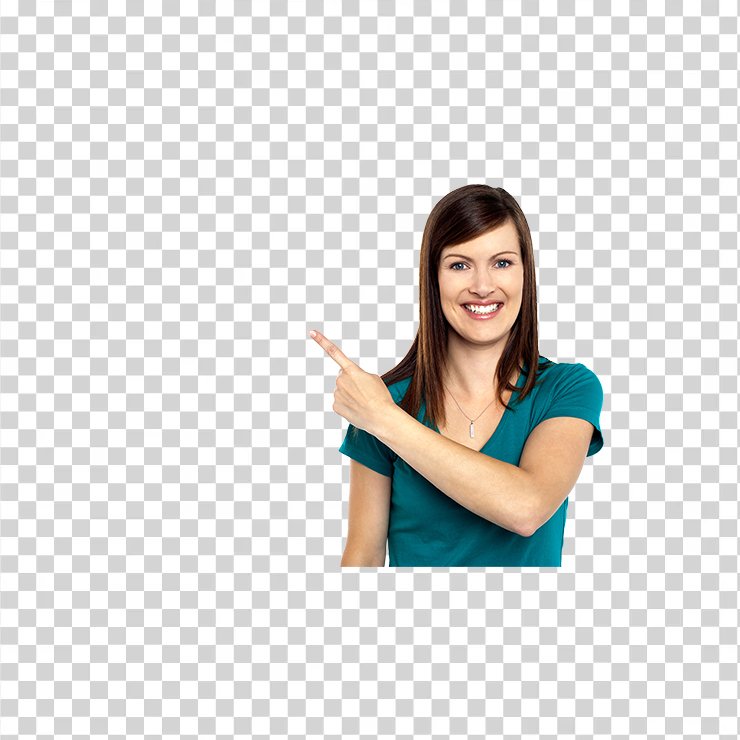 Women Pointing Left Hd Image